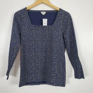 J Crew NWT floral print square neck blouse, small
